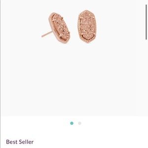 NWOT Ellie Rose Gold Stud Earrings In Rose Gold Drusy